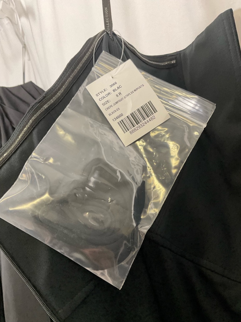 Dessy Collection Strapless Notch Crepe Jumpsuit in Black - Picture 6 of 6